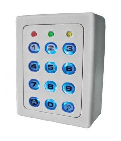 Clavier à code filaire avec touche ABS rétro-éclairé SUBO12 - 12/24V AC/DC - 60 codes