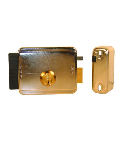 Serrure électrique droite à pêne rentrant avec cylindre rond 60 mm même clé V97DMC