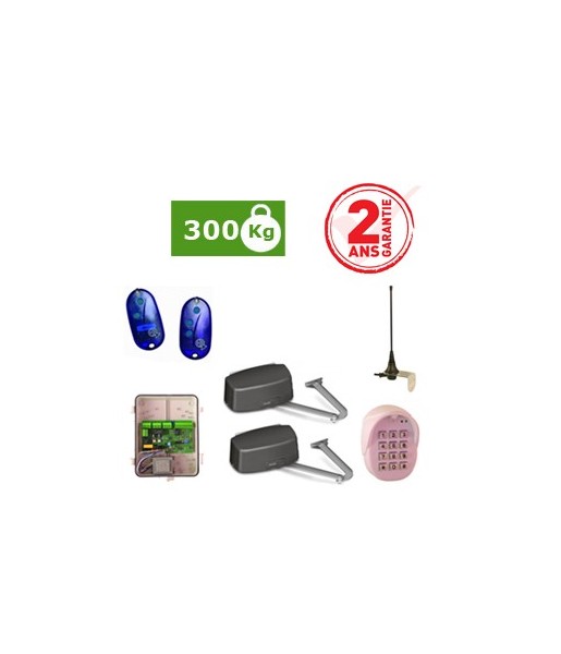 Kit à battants BASIC BR350 – 300Kg - jusqu’à 3,5m - ouverture : 125 ° maxi - 80 cycles / jour