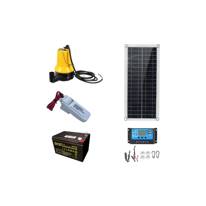 Kit vide cave ou vide cale solaire complet 70 L/min avec flotteur