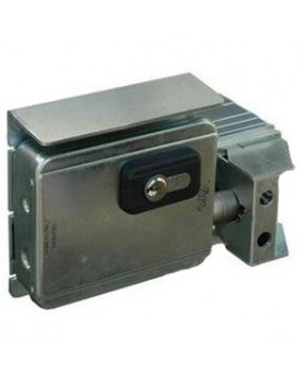 Serrure électrique pour portail coulissant en applique avec demi-cylindre - 12V
