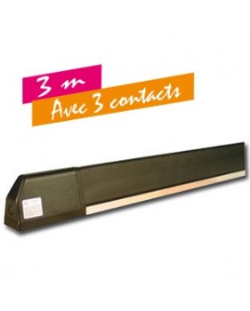 Tranche de sécurité homologuée, prémontée et redécoupable avec 3 contacts - 3 mètres