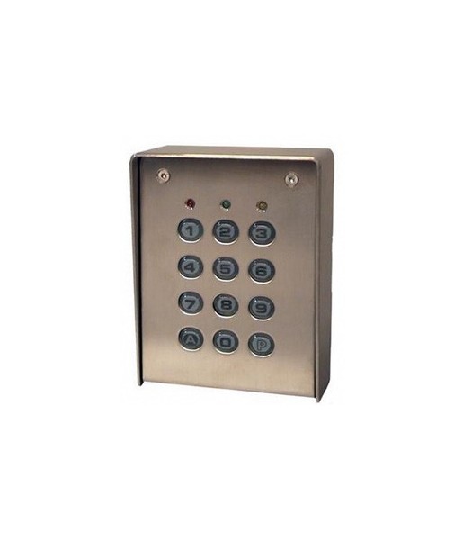 Clavier à codes filaire avec boîtier inox et touches ABS - 12/24V