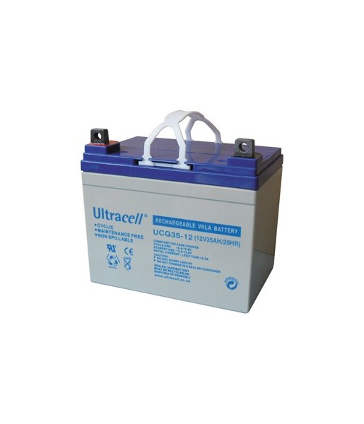Batterie rechargeable accumulateur solaire energie electrique - 12v 35ah - plomb gel - (195x130x180mm)