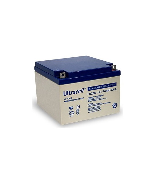 Batterie rechargeable accumulateur reserve energie - 12v 26ah - plomb gel - (166x125x175mm)