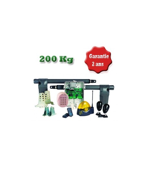 Kit a battants confort, bloquant, 230V, longueur vantail 2 m max, poids vantail 200 kg