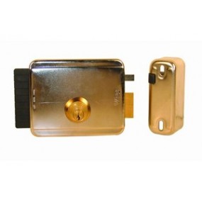 Serrure électrique droite à pêne rentrant avec cylindre rond  60 mm