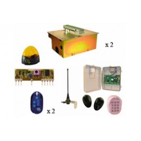 Kit automatisme enterrée confort 230V bloquant - longueur vantail 2 m max - poids vantail 300 Kg max - ouverture 180° max