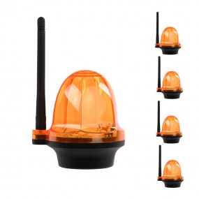Pack de 5 Feu clignotant portail et garage 12 24 220V, LED d’alarme YET6139 sans fil Orange lumière