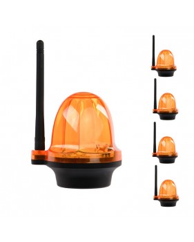 Pack de 5 Feu clignotant portail et garage 12 24 220V, LED d’alarme YET6139 sans fil Orange lumière