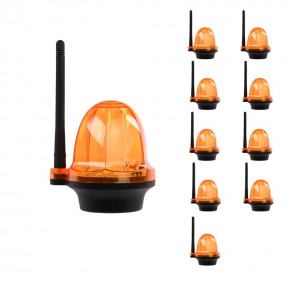 Pack de 10 Feu clignotant portail et garage 12 24 220V, LED d’alarme YET6139 sans fil Orange lumière stroboscopique