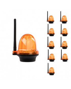 Pack de 10 Feu clignotant portail et garage 12 24 220V, LED d’alarme YET6139 sans fil Orange lumière stroboscopique