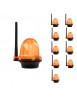Pack de 10 Feu clignotant portail et garage 12 24 220V, LED d’alarme YET6139 sans fil Orange lumière stroboscopique