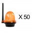 Pack de 50 Feu clignotant portail et garage 12 24 220V, LED d’alarme YET6139 sans fil Orange lumière