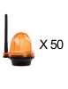 Pack de 50 Feu clignotant portail et garage 12 24 220V, LED d’alarme YET6139 sans fil Orange lumière