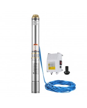 Pompe à Eau De Puits Profond Submersible Immergée Câble 20m 2.2kw 2200 W Max.14000l/h