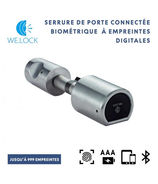 Serrure de Porte Connectée We.Lock Biométrique à 999 Empreintes Digitales avec Ouverture Bluetooth + Application iOS Android