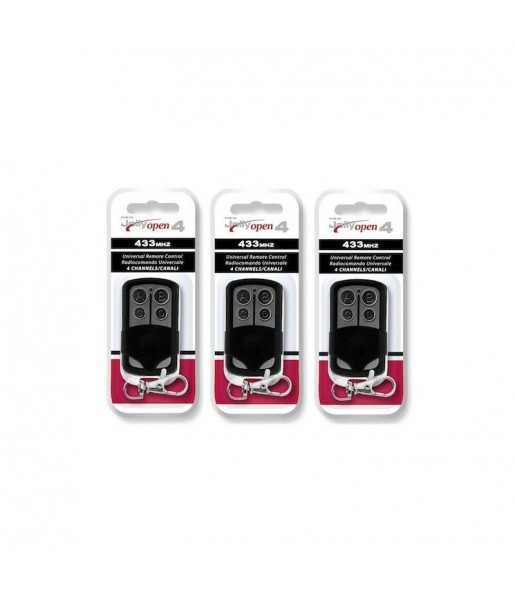 Pack de 3 Télécommandes Radio de Portail Copieuse Universelle JOLLY OPEN 4