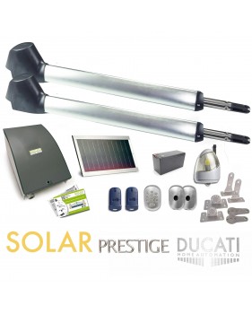 Kit Motorisation Portail Solaire Ducati Home Automation EVO 748 T SOLAR - Pour portail à 2 vantaux battants maxi 5m 400kg chacun