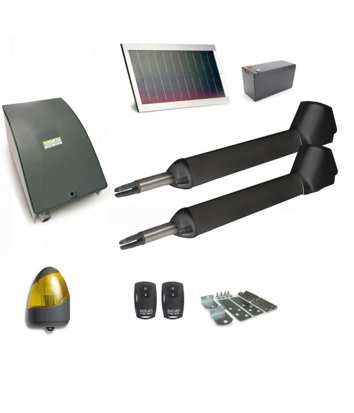 Kit Motorisation Portail Solaire Ducati Home Automation SW3000 T SOLAR - pour portail à 2 battants