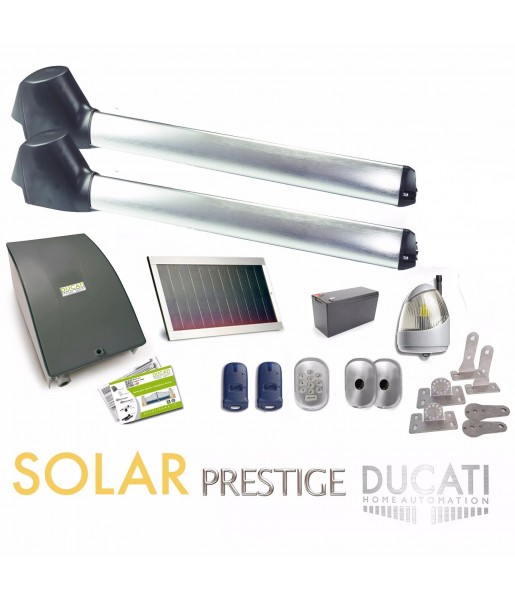 Kit Motorisation Portail Solaire Ducati Home Automation EVO 748 SOLAR FC - Pour portail à 2 vantaux