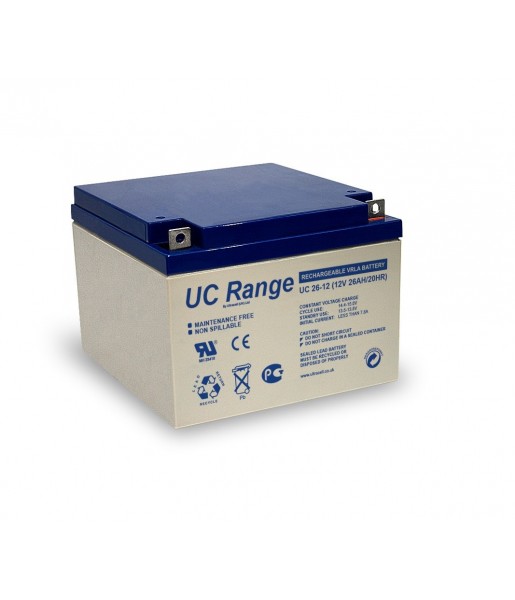 Batterie Plomb Ultracell UC26-12 - 26Ah 12V - Chariot Golf Accumulateur Gel Rechargeable