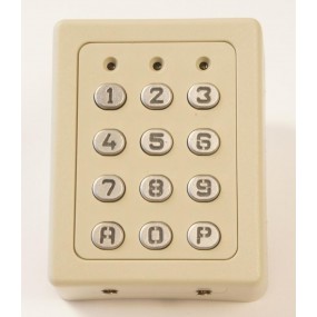 Clavier à code filaire SU2TMG touches métallique- 3 LED - Portail automatisme - 12/24V, IP65, 20 à 200 mA - 60 codes