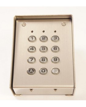 Clavier à code filaire SU2SAB avec touches ABS et boîtier inox en applique - 12/24V, 20 à 200 mA, IP65 - 60 codes